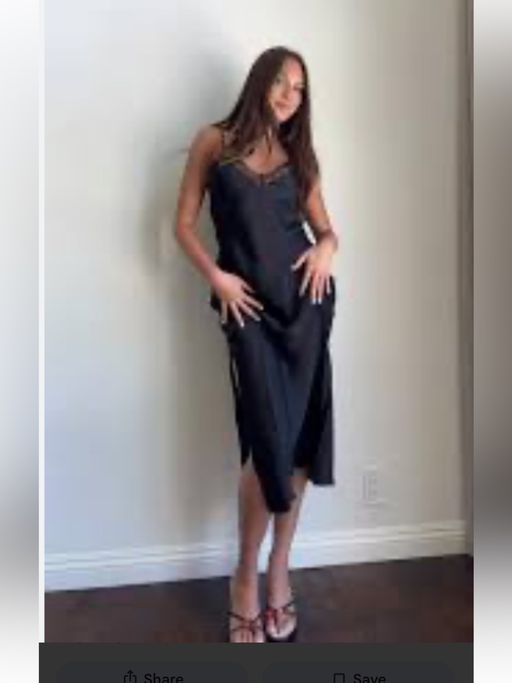 AEO + Maddie & Kenzie 90’s inspired Collab Olive Lace-Trim Midi Slip Dress Y2K
